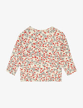 Floral-print stretch-organic cotton T-shirt 9-24 months