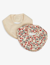 Floral-print stretch-organic cotton pack of two bibs