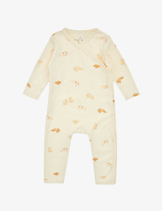 Petit Lapin organic-cotton jersey baby grow 0-6 months