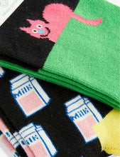 Cat pack of two cotton-blend socks