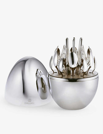 MOOD silver-plated stainless steel cutlery set of 24