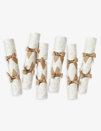 Ribbon-embellished recycled-paper crackers pack of six