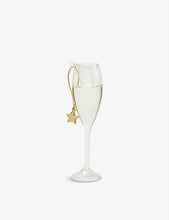 Champagne flute glass Christmas decoration 11cm