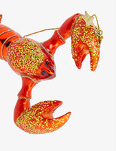 Lobster glittered glass Christmas decoration 11cm