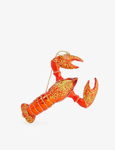 Lobster glittered glass Christmas decoration 11cm