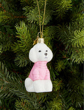 Poodle glittered glass Christmas decoration 8.5cm