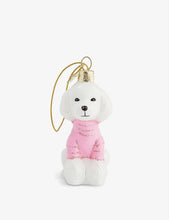 Poodle glittered glass Christmas decoration 8.5cm