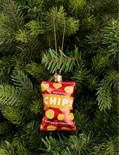 Crisp packet glittered glass Christmas decoration 9cm