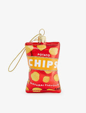 Crisp packet glittered glass Christmas decoration 9cm