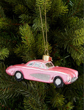 Car glittered glass Christmas decoration 4cm