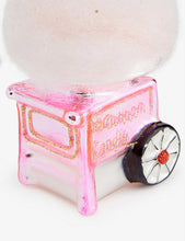 Candyfloss machine glittered glass Christmas decoration 10cm