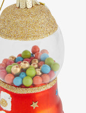 Gum machine glittered glass Christmas decoration 13cm