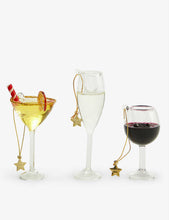 Cocktail with straw glittered glass Christmas decoration 3cm