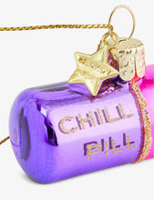 Chill Pill glitter-embellished glass Christmas decoration 6cm