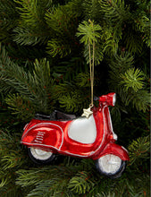 Scooter glittered glass Christmas decoration 10cm