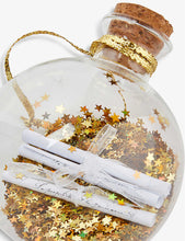 Message sequin-filled glass Christmas decoration 8cm