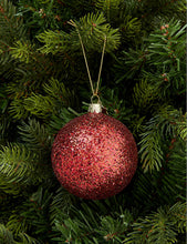 Glitter-embellished glass Christmas decoration 8cm