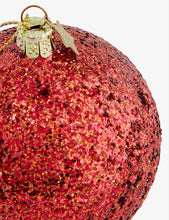 Glitter-embellished glass Christmas decoration 8cm