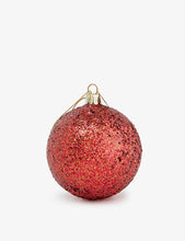 Glitter-embellished glass Christmas decoration 8cm