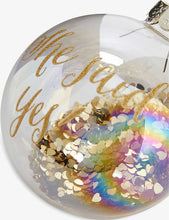 She Said Yes sequin-filled glass Christmas decoration 8cm