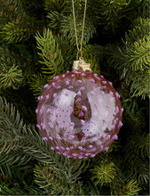 Glitter-embellished dots glass Christmas decoration 8cm