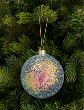 Glitter-embellished glass Christmas decoration 10cm