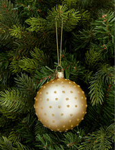 Glitter-embellished dots glass Christmas decoration 10cm