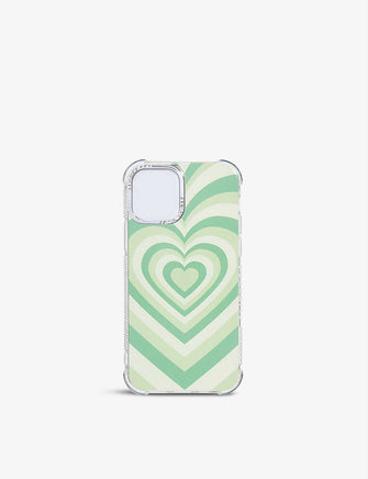 Heart-print silicone iPhone XR case