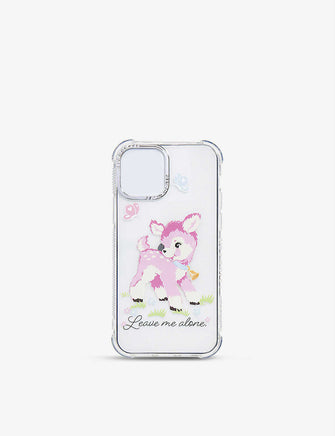 Leave Me Alone Deer graphic-print iPhone XR 11 case