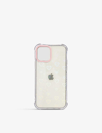 Minimal Heart Shock graphic-print silicone iPhone XR case