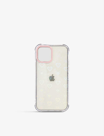 Minimal Heart Shock graphic-print silicone iPhone 13 Mini phone case