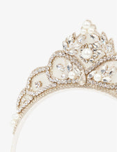 Baroness crystal and pearl embellished woven tiara