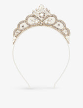 Baroness crystal and pearl embellished woven tiara