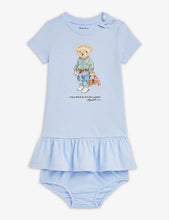 Polo Bear-print cotton dress and bloomers 3-24 months