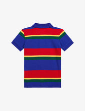 Logo-embroidered striped cotton-piqué polo shirt 5-7 years