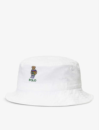 Polo Bear brand-embroidered cotton-twill bucket hat 2-7 years