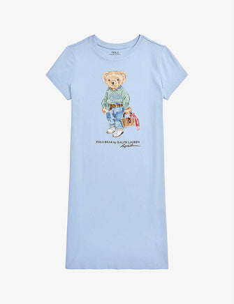 Polo Bear graphic-print cotton dress 7-9 years