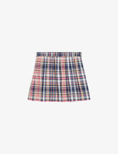 Buckle-detail kilt-style cotton mini skirt 2-4 years