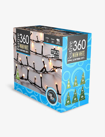 360 Glow Worm LED warm white Christmas tree lights 8.9m