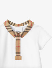 Charli vintage check-trim stretch-cotton baby grow 1 month – 12 months