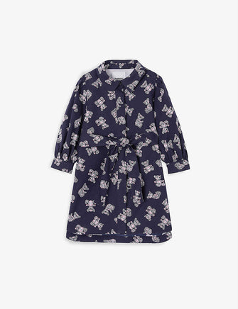 Meryl bear-print stretch-cotton shirt dress 6 months-2 years