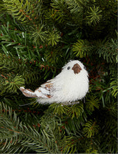 Tinsel Bird glittered Christmas decoration 5cm