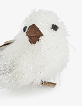 Tinsel Bird glittered Christmas decoration 5cm