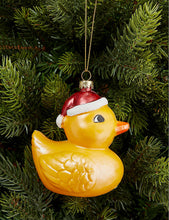 Duck glass Christmas decoration 11cm