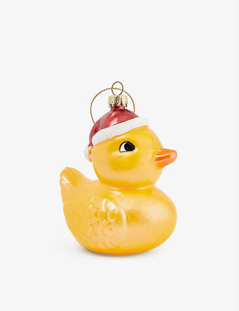 Duck glass Christmas decoration 11cm