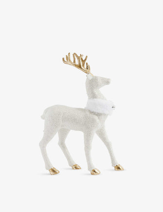 Glitter-detail deer Christmas decoration 33cm