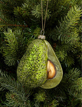 Glitter avocado Christmas decoration 10cm