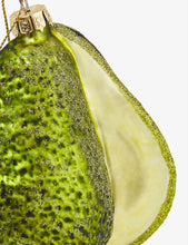 Glitter avocado Christmas decoration 10cm