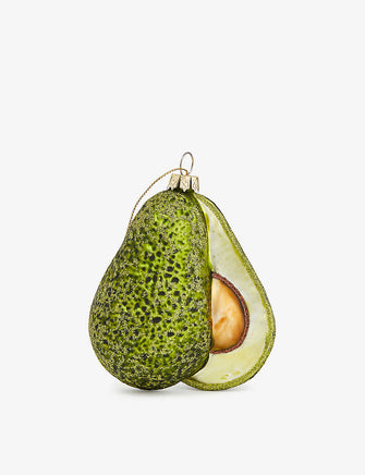 Glitter avocado Christmas decoration 10cm