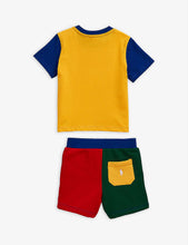 Colour-block cotton-jersey T-shirt and shorts set 3-24 months